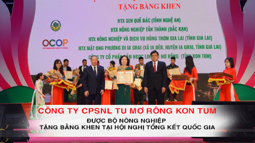 Công ty CPSNL Tu Mơ Rông Kon Tum được Bộ nông nghiệp tặng bằng khen tại hội nghị tổng kết quốc gia